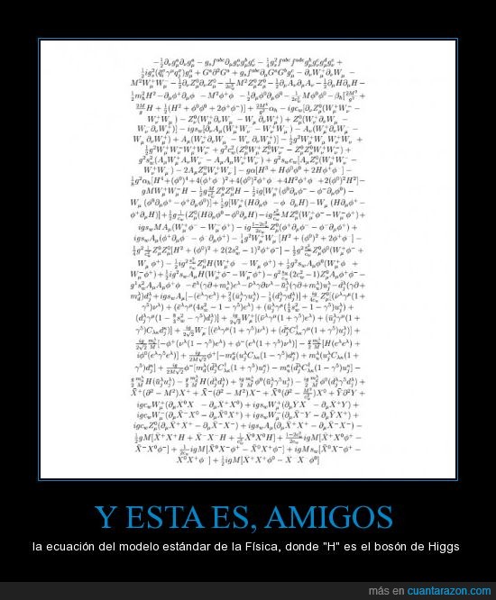 la Física me pone más que la prima de riesgo,Bosón de Higs,Ecuación general,Física